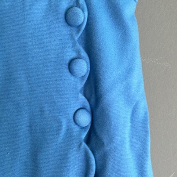 Catherine Malandrino Blue Wrap Skirt With Scalloped and Button Detail Size 10 - Picture 3 of 7